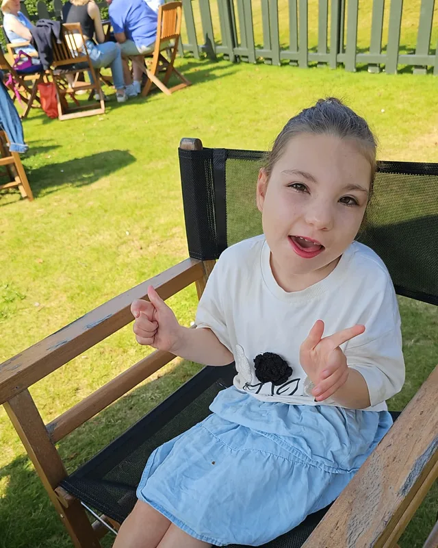 Jorja giving a thumbs up